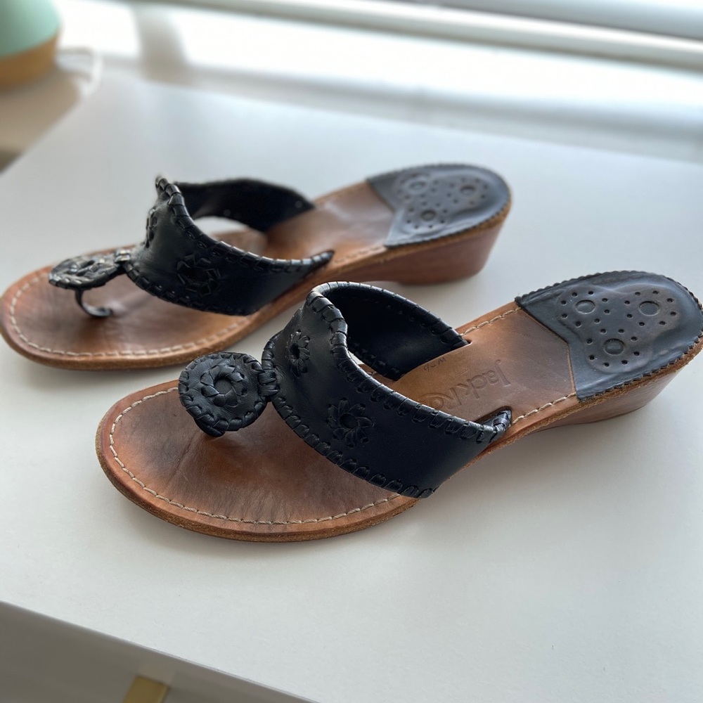 Jack Rogers, black, low wedge